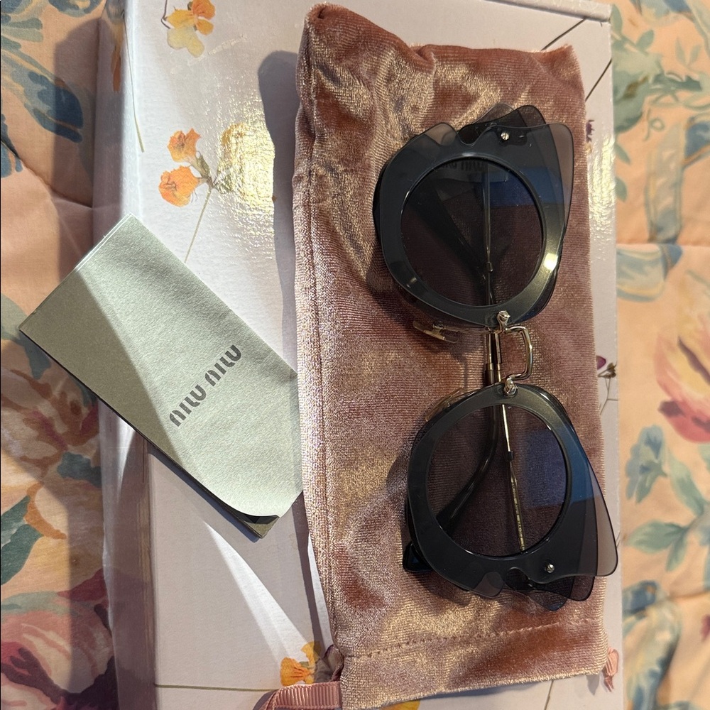 Miu Miu Black and Pink Sunglasses
